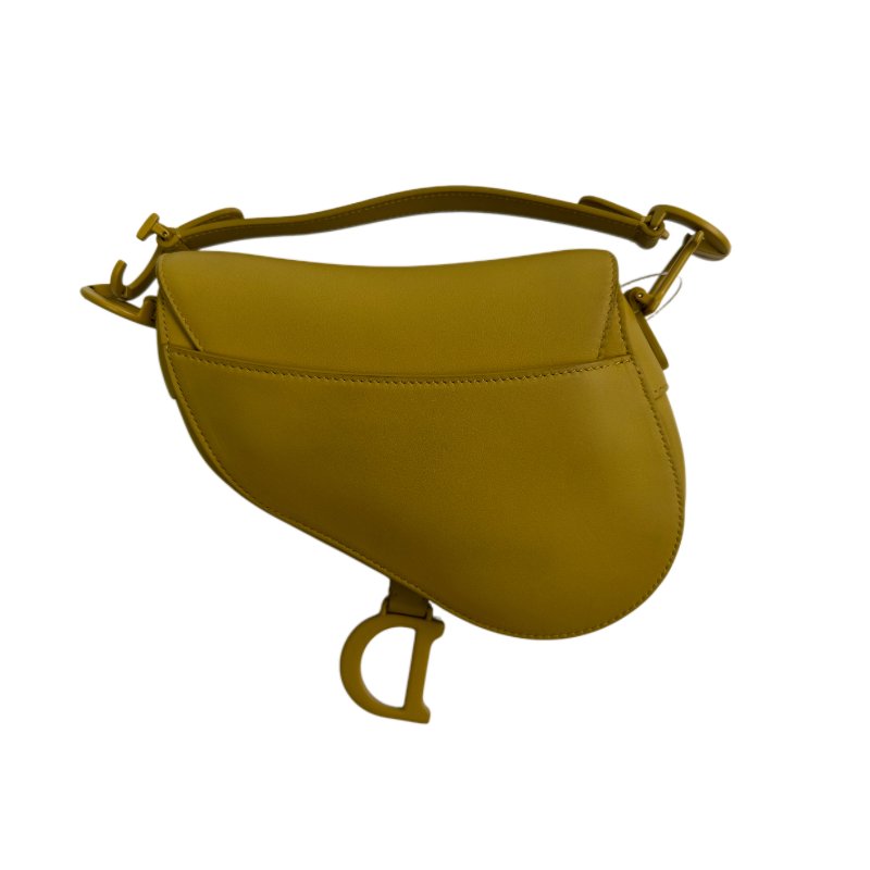 DIOR芥末色小牛皮馬鞍形斜背包-1