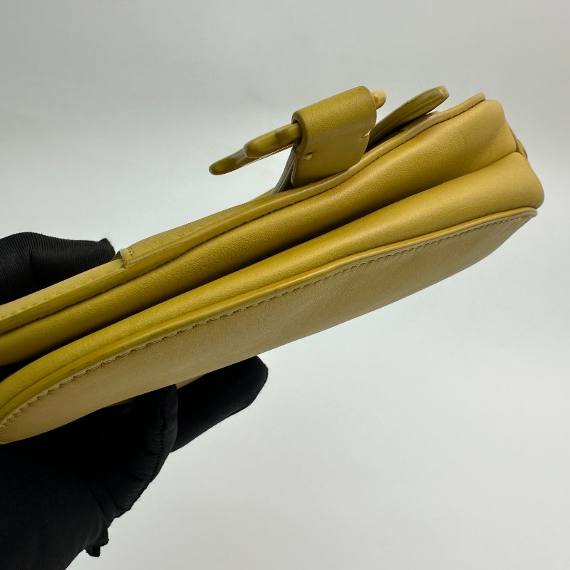 DIOR芥末色小牛皮馬鞍形斜背包-4