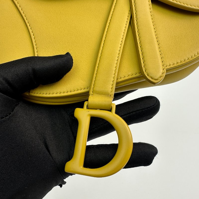 DIOR芥末色小牛皮馬鞍形斜背包-5