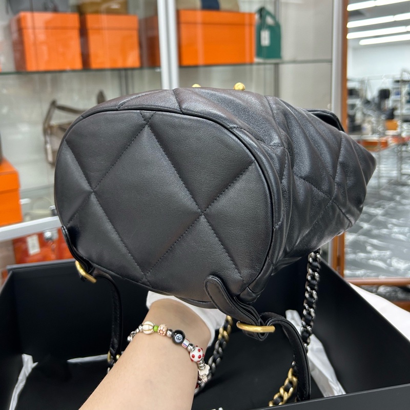 Chanel 24C 黑金19Bag雙肩包 芯片 尺寸約22*26 附件毛氈、塵袋-5
