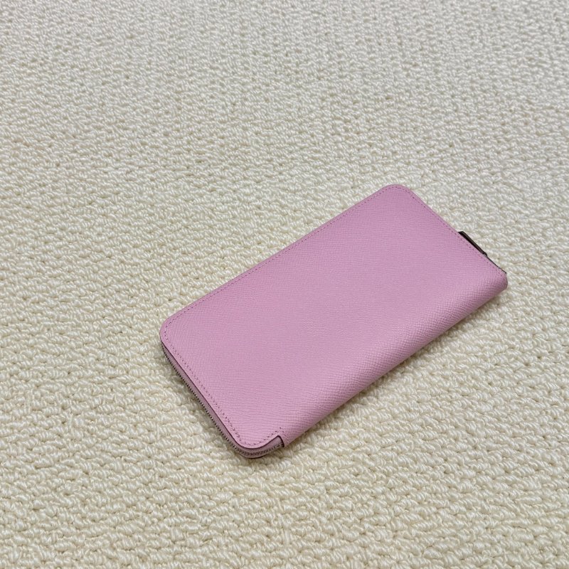 HERMES - 粉紫色拚黃色小花 Silk'in Azap 長夾-0