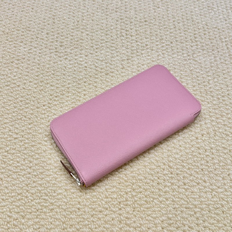 HERMES - 粉紫色拚黃色小花 Silk'in Azap 長夾-1