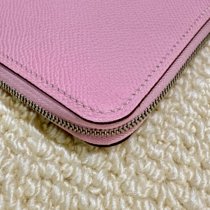 HERMES - 粉紫色拚黃色小花 Silk'in Azap 長夾-7