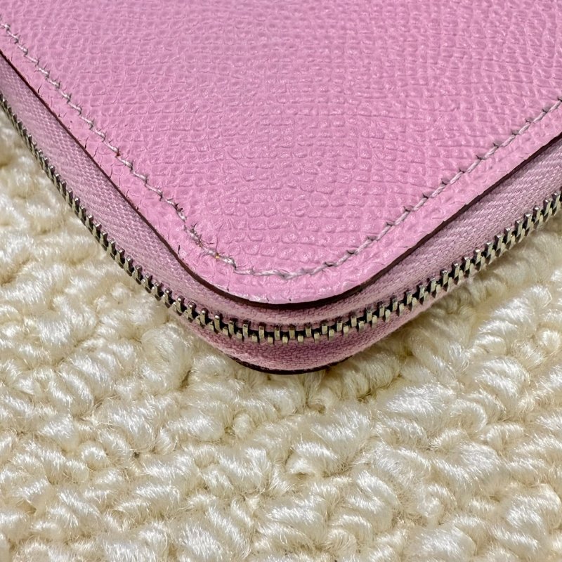 HERMES - 粉紫色拚黃色小花 Silk'in Azap 長夾-8