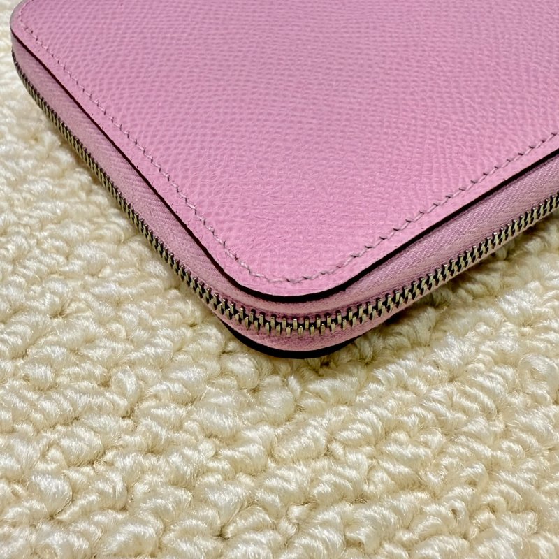 HERMES - 粉紫色拚黃色小花 Silk'in Azap 長夾-9