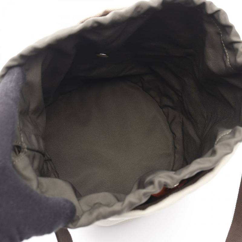 HERMES Sac de Pansage 水桶肩背包 Toile V 型帆布米色二手 M-2
