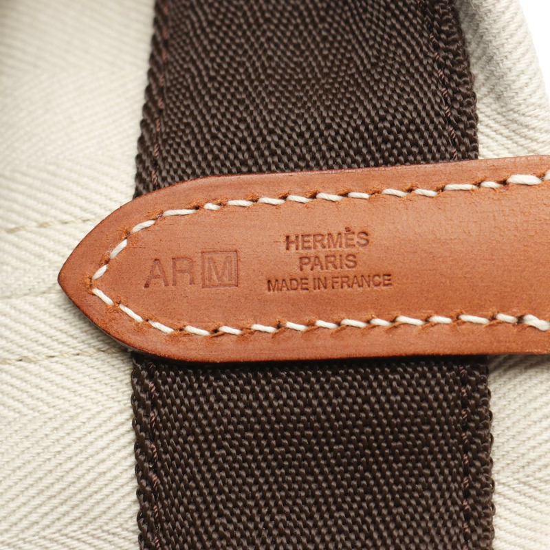 HERMES Sac de Pansage 水桶肩背包 Toile V 型帆布米色二手 M-3