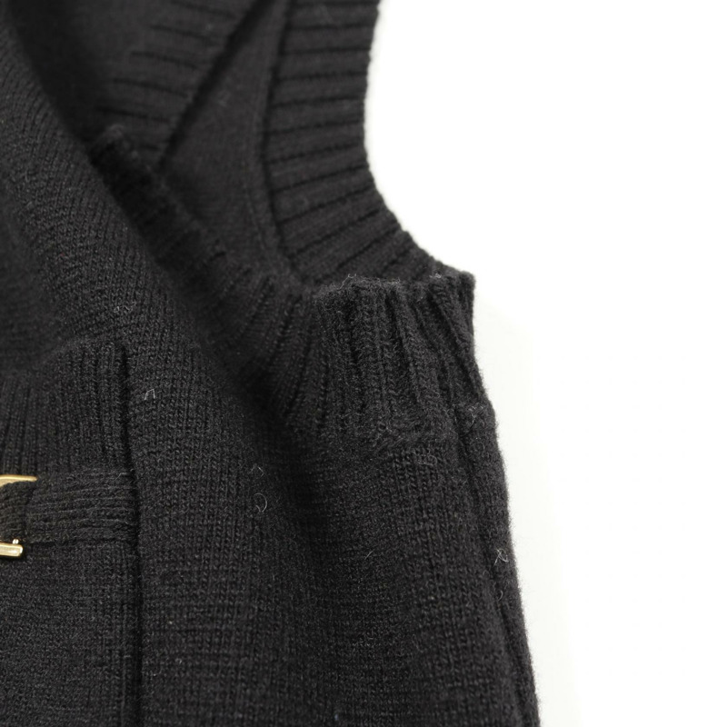 范思哲美杜莎洋裝 #40 無袖羊毛羊絨黑色二手女裝-6