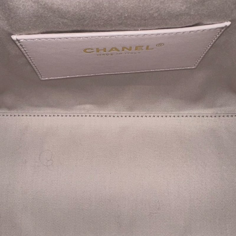 CHANEL粉紫色金扣荔枝牛皮25bag小號肩背斜背包 26*30*14 全新閒置配件盒子塵袋購證-4