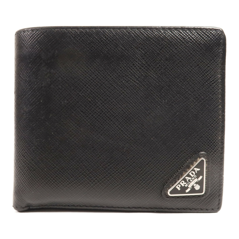 PRADA 牛皮皮革Wallet銀扣錢包-0