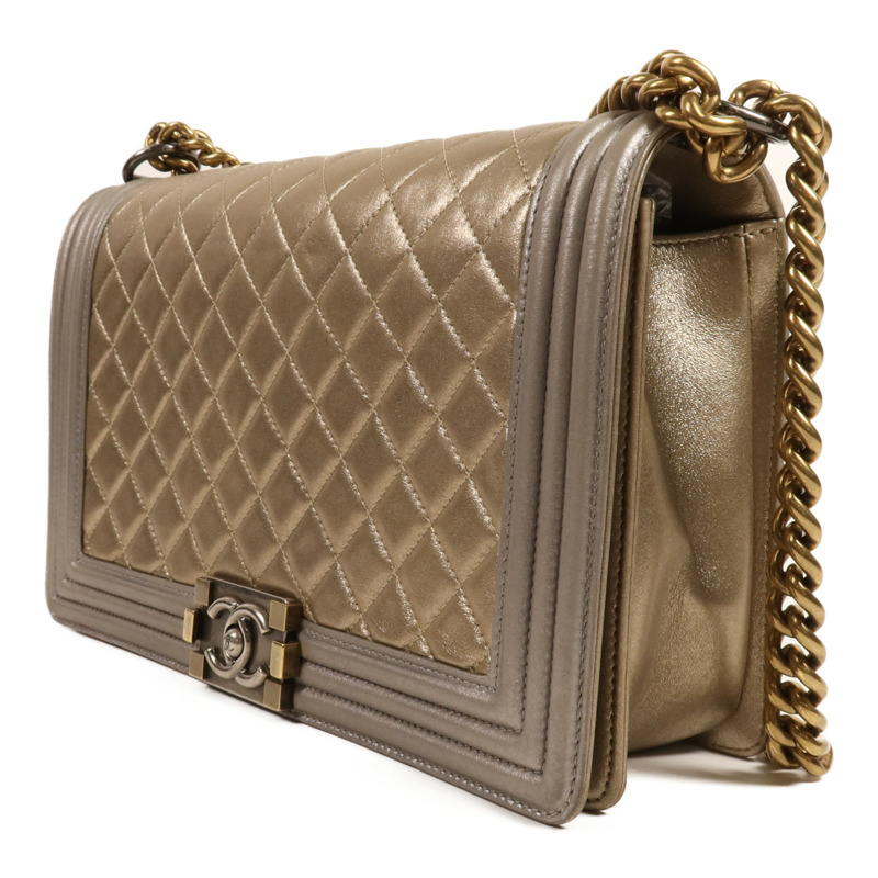 CHANEL 羊皮皮革Boy 28鏈帶肩背袋-2