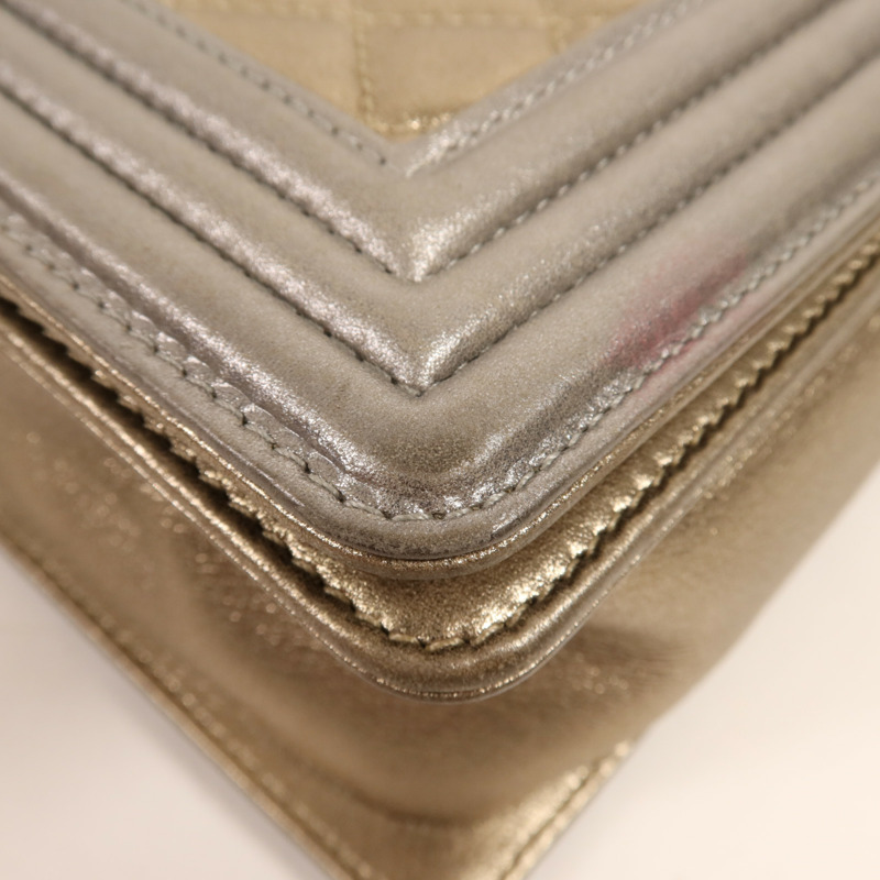 CHANEL 羊皮皮革Boy 28鏈帶肩背袋-6