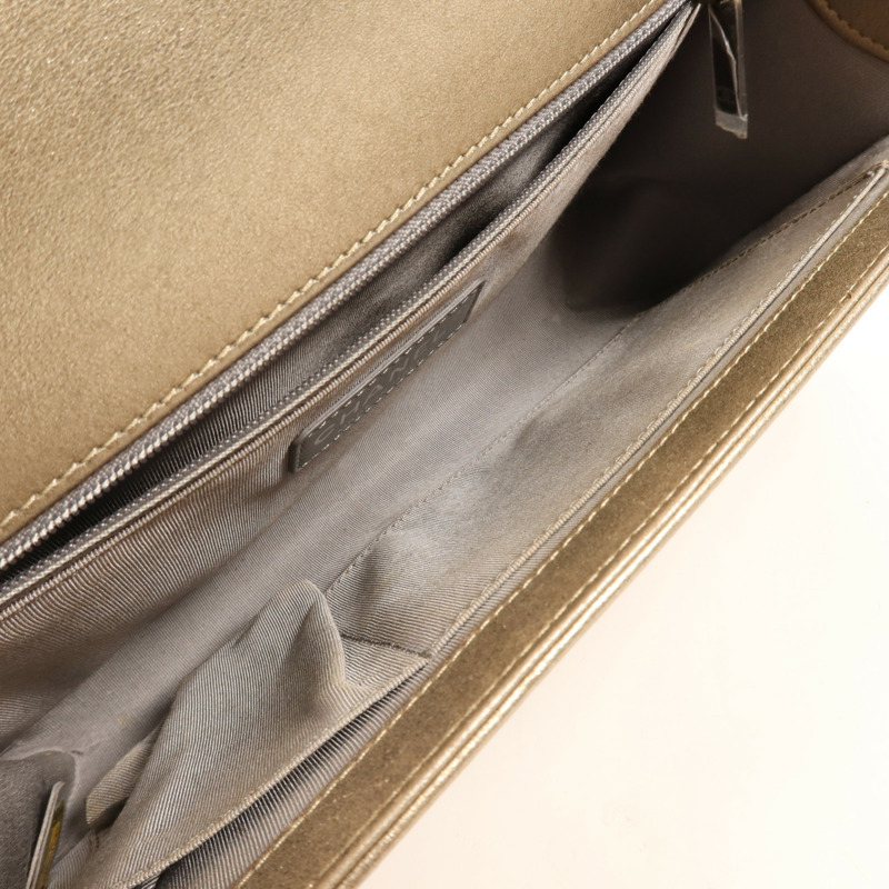 CHANEL 羊皮皮革Boy 28鏈帶肩背袋-9