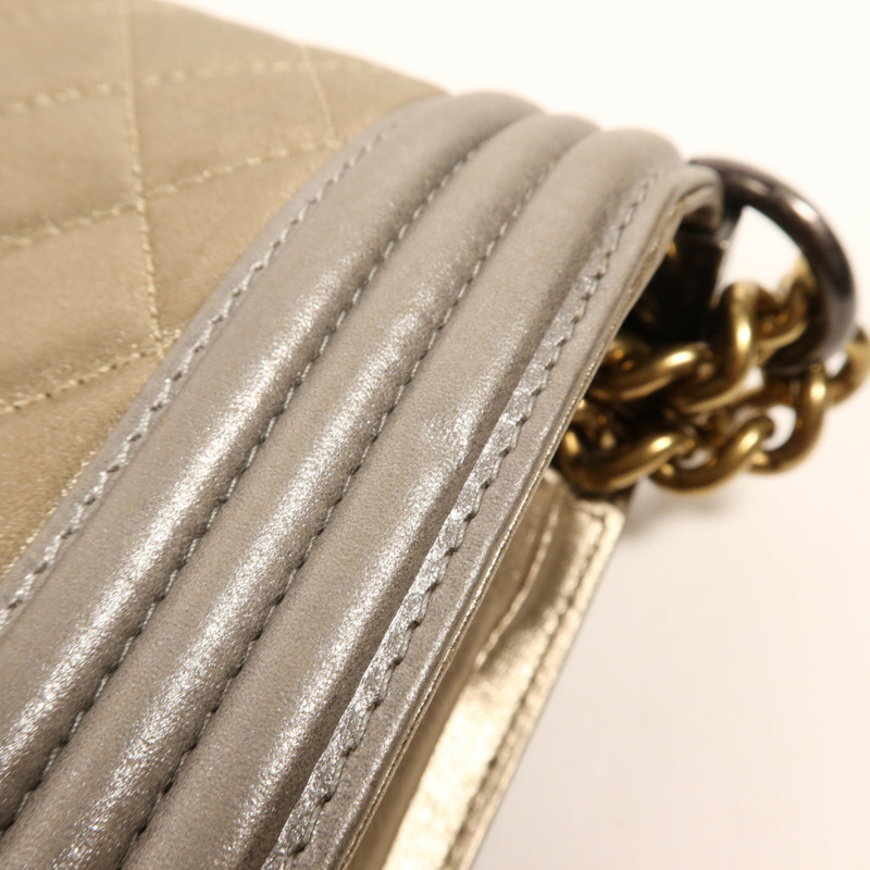 CHANEL 羊皮皮革Boy 28鏈帶肩背袋-18