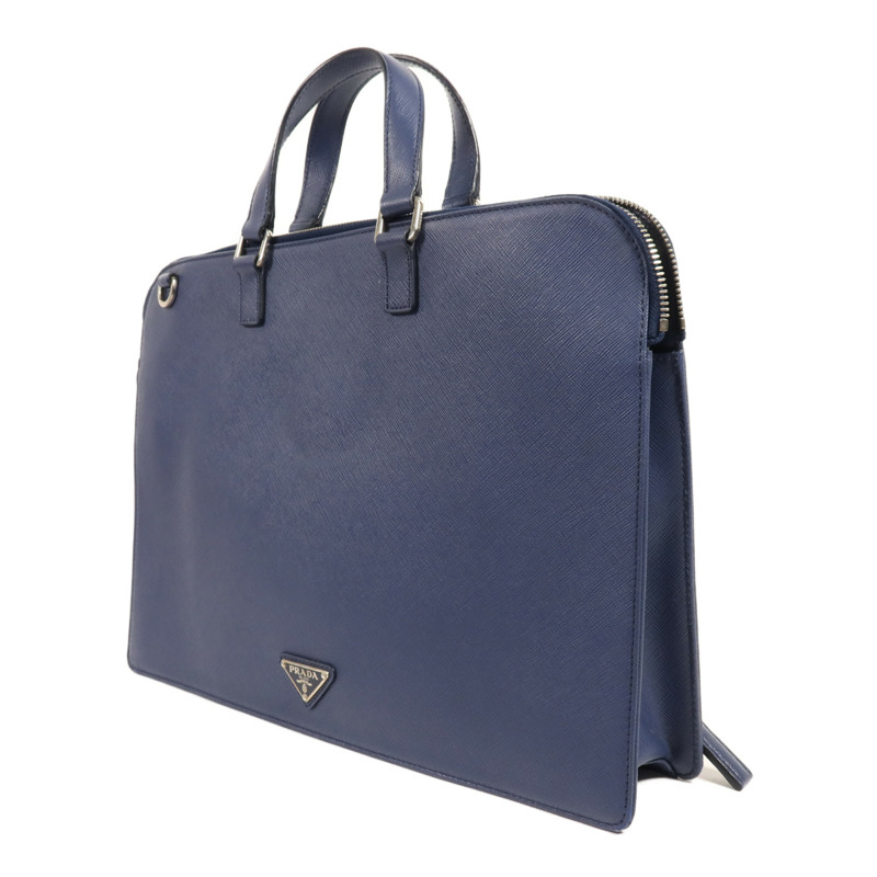 PRADA 牛皮皮革Briefcase銀扣公事包-2