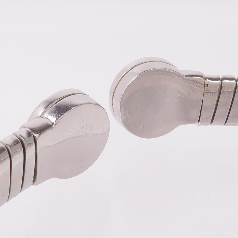 BVLGARI 不鏽鋼Tubogas Diamond Bracelet鑽石手鐲-6