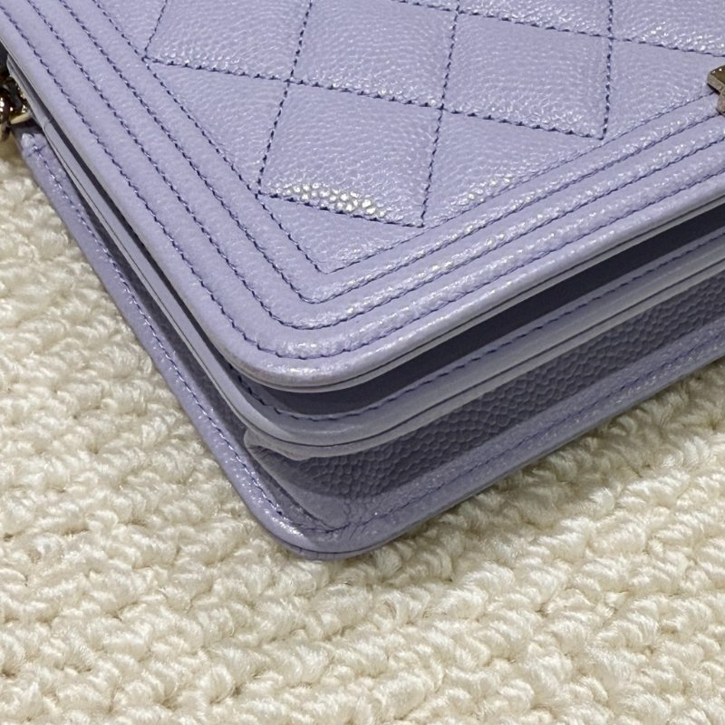 CHANEL - 薰衣草紫荔枝皮淡金釦WOC-5