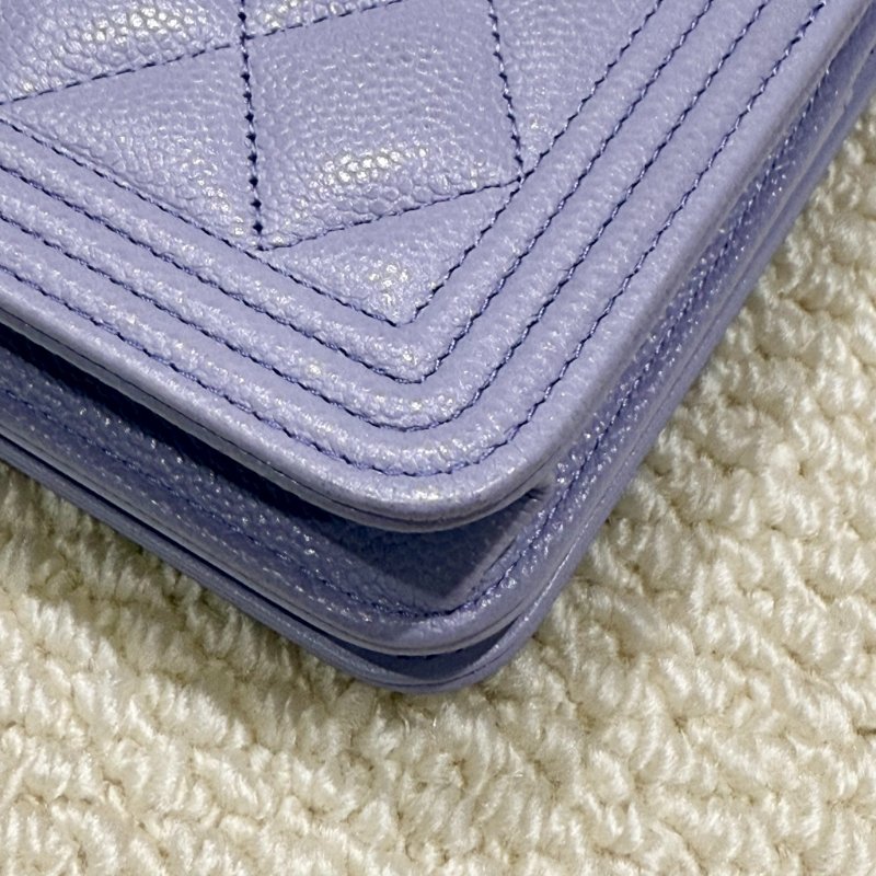 CHANEL - 薰衣草紫荔枝皮淡金釦WOC-8