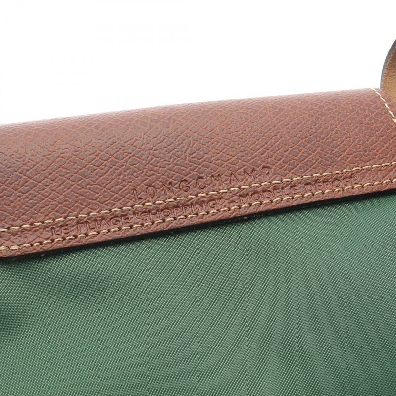 Longchamp Le Pliage Original L 托特包 L1899089P95 帆布皮革 綠色棕色 全新 女士-3