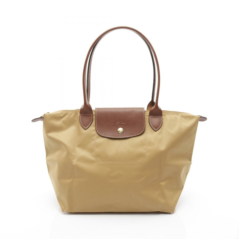 Longchamp LE PLIAGE ORIGINAL M 托特包 L2605089P86 帆布皮革 米色 棕色 全新 女士-0