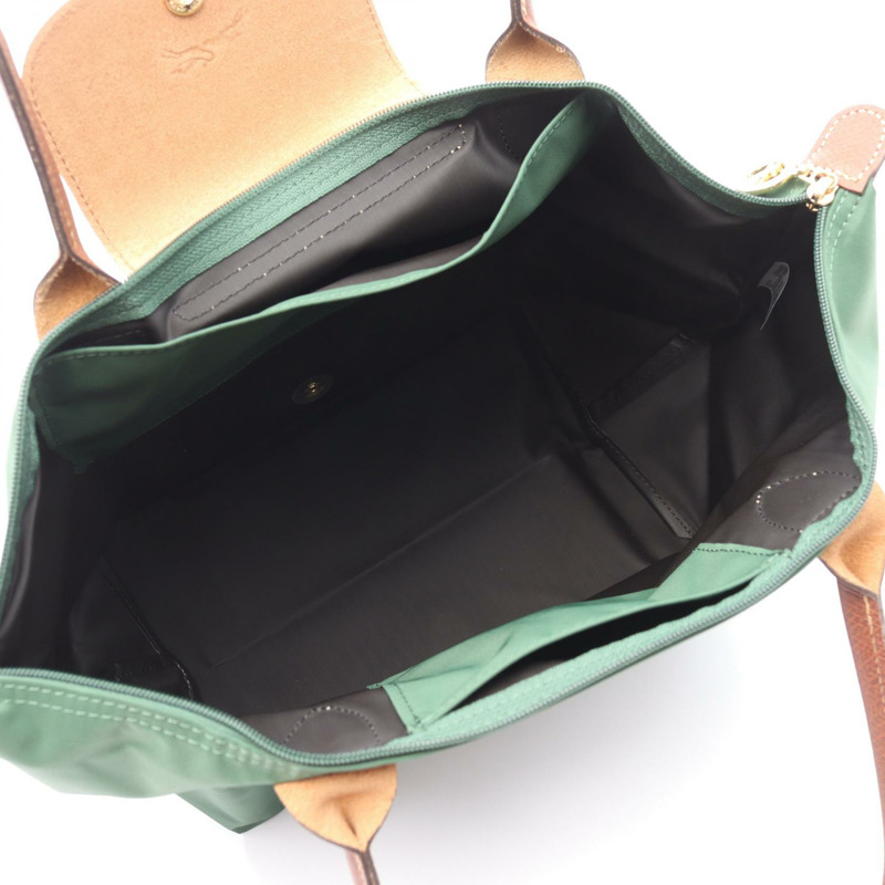 Longchamp LE PLIAGE ORIGINAL M LE PLIAGE ORIGINAL M 手提包 L2605089P95 帆布皮革 綠色棕色 全新 女士-2