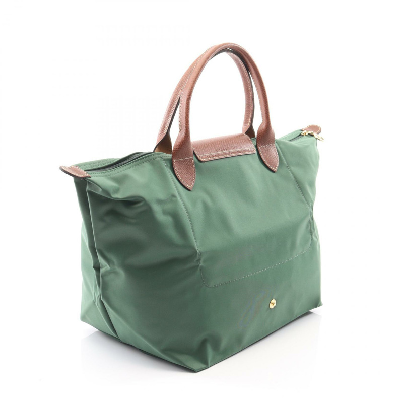 Longchamp Le Pliage Original M 托特包 L1623089P95 尼龍皮革 綠色棕色 全新 女士-1