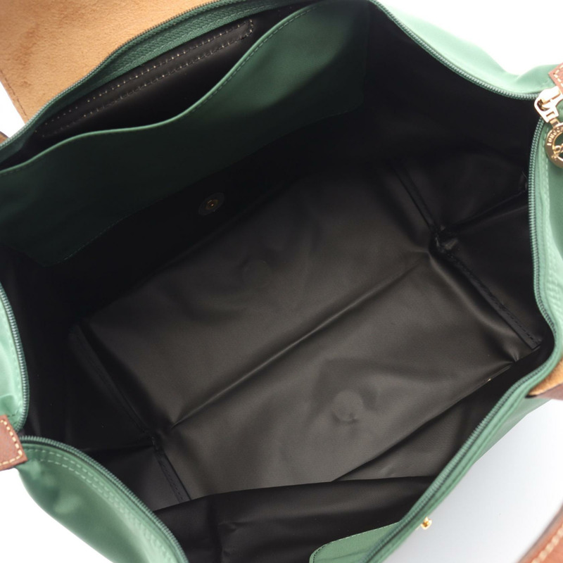 Longchamp Le Pliage Original M 托特包 L1623089P95 尼龍皮革 綠色棕色 全新 女士-2