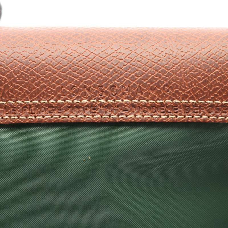 Longchamp Le Pliage Original M 托特包 L1623089P95 尼龍皮革 綠色棕色 全新 女士-3