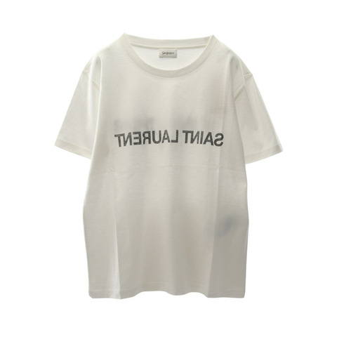 SAINT LAURENT PARIS 反向標誌短袖T卹 #L 665234Y37AW9744L 棉質