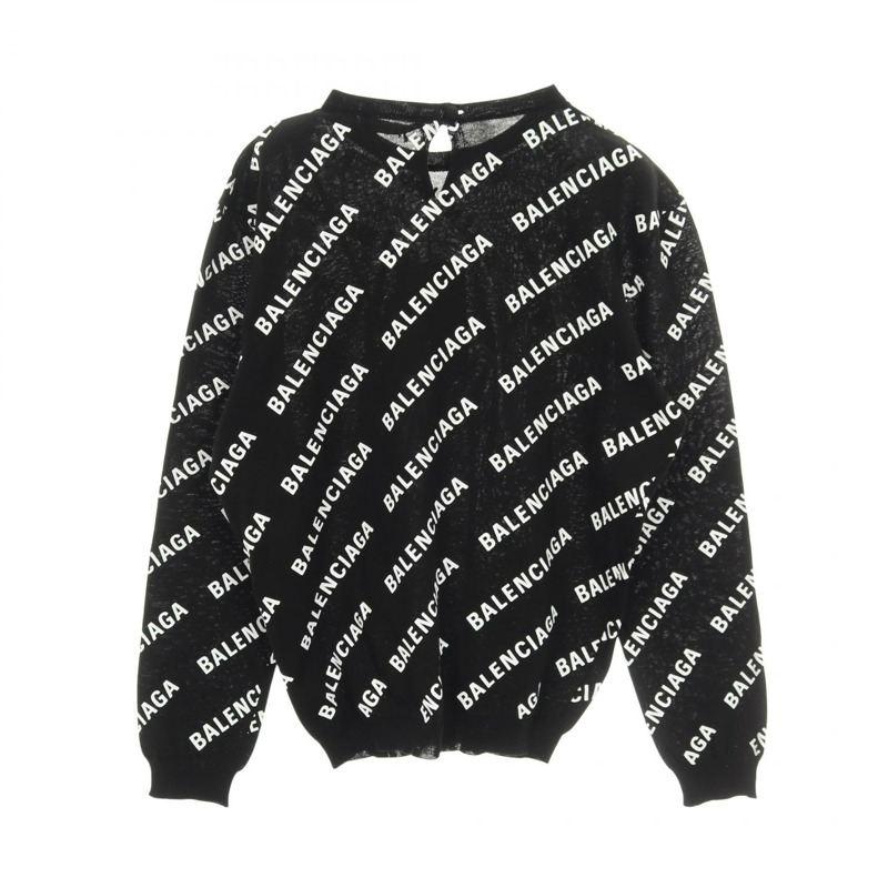 BALENCIAGA 針織衫 L 碼毛衣 695458 棉 黑色 二手 女款-1