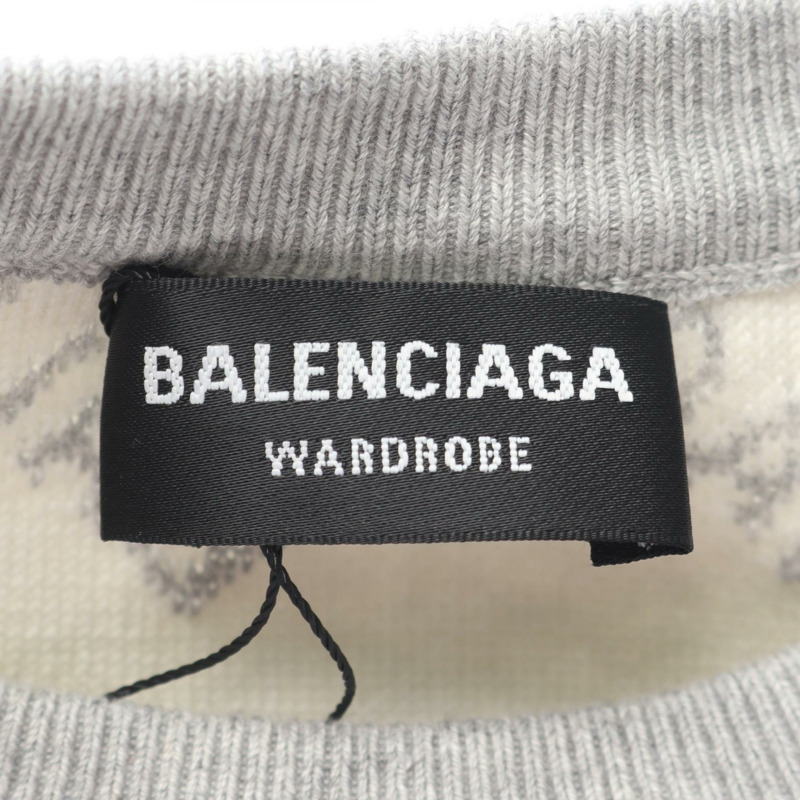 BALENCIAGA 針織衫 XS 碼 棉羊毛 灰色 白色 二手 男款-2