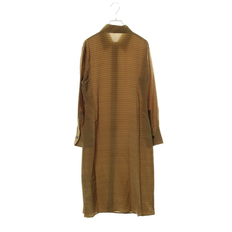 Salvatore Ferragamo 襯衫裙 #42 真絲棕色藍色多色二手女裝-1