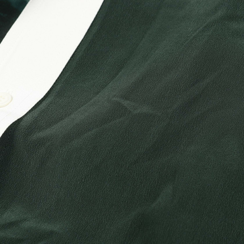 Salvatore Ferragamo 40號絲質洋裝,綠白相間,二手女款-5