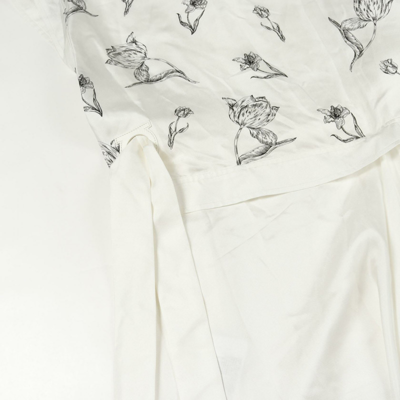 Salvatore Ferragamo 36號無袖絲質洋裝,白色/黑色,二手女款-6