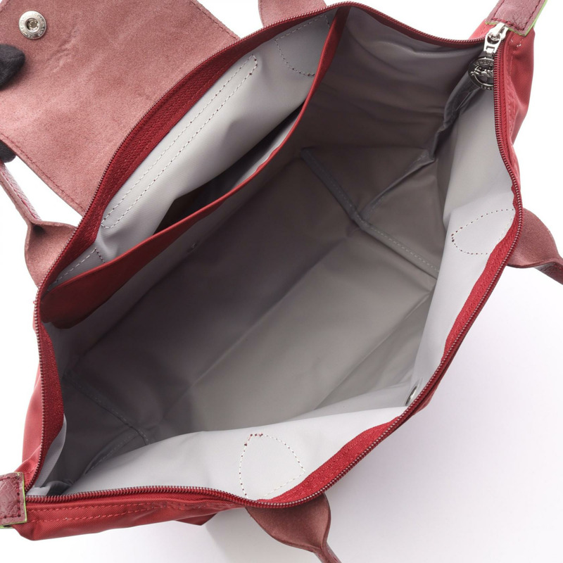 Longchamp LE PLIAGE ORIGINAL M 托特包 2605919P98 帆布皮革 酒紅色 全新 女士-2