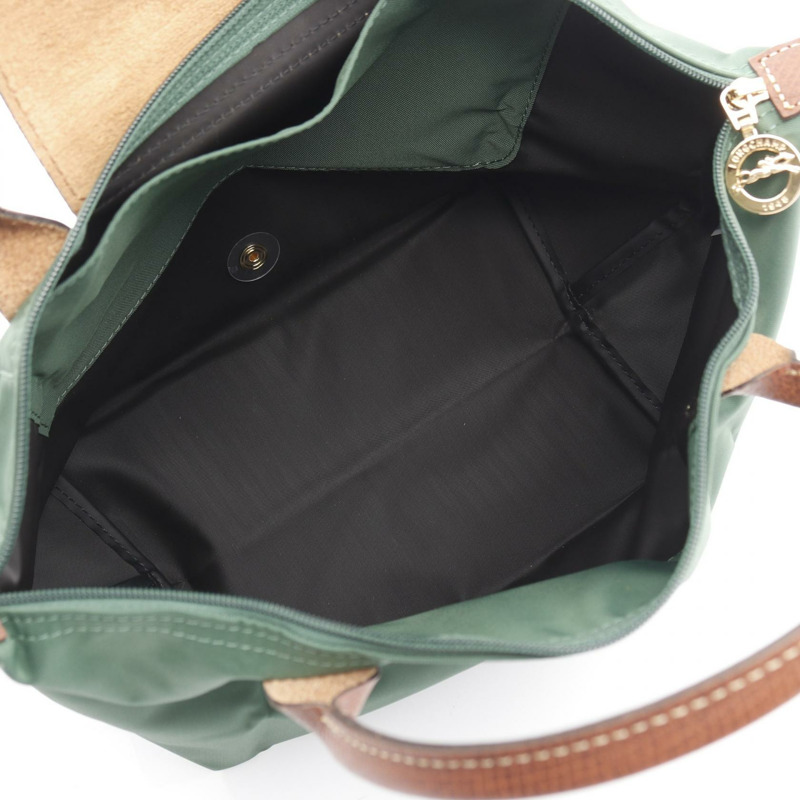 Longchamp Le Pliage S 托特包 L1621089P95 尼龍皮革 綠色棕色 全新 女士-2