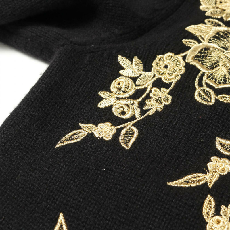 DOLCE & GABBANA 38 號針織衫，羊絨材質，黑色，二手女款-4