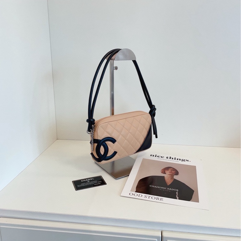 【98新🆕】Chanel 康鵬奶茶色 大雙C腋下麻將包 單肩包-2