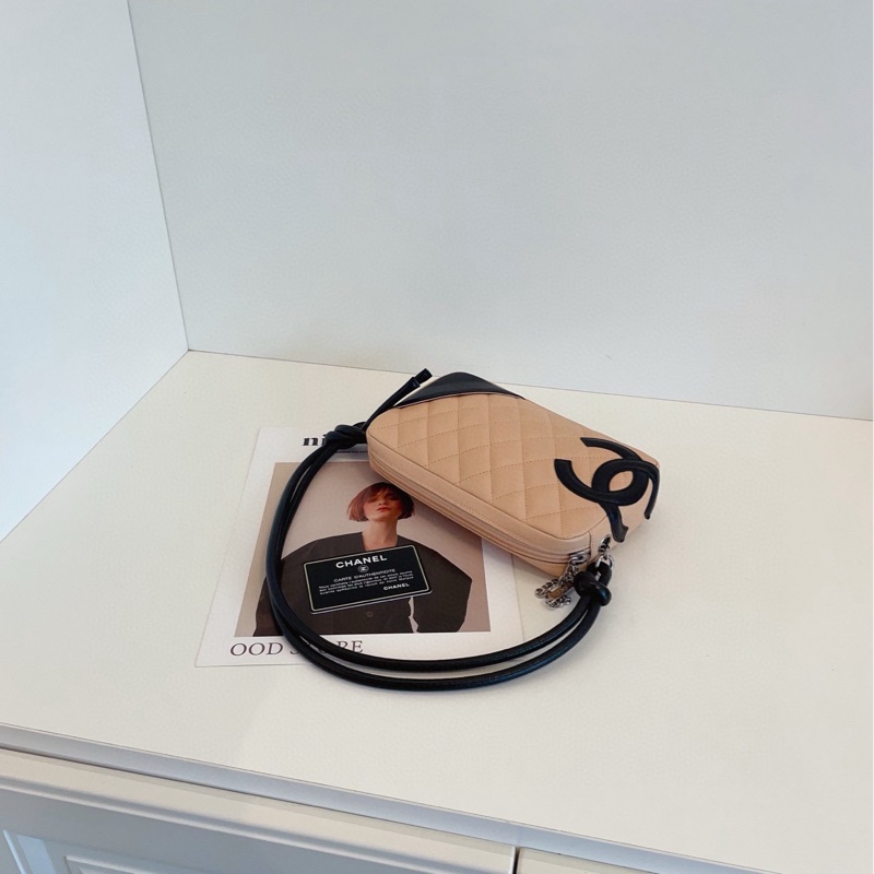 【98新🆕】Chanel 康鵬奶茶色 大雙C腋下麻將包 單肩包-5