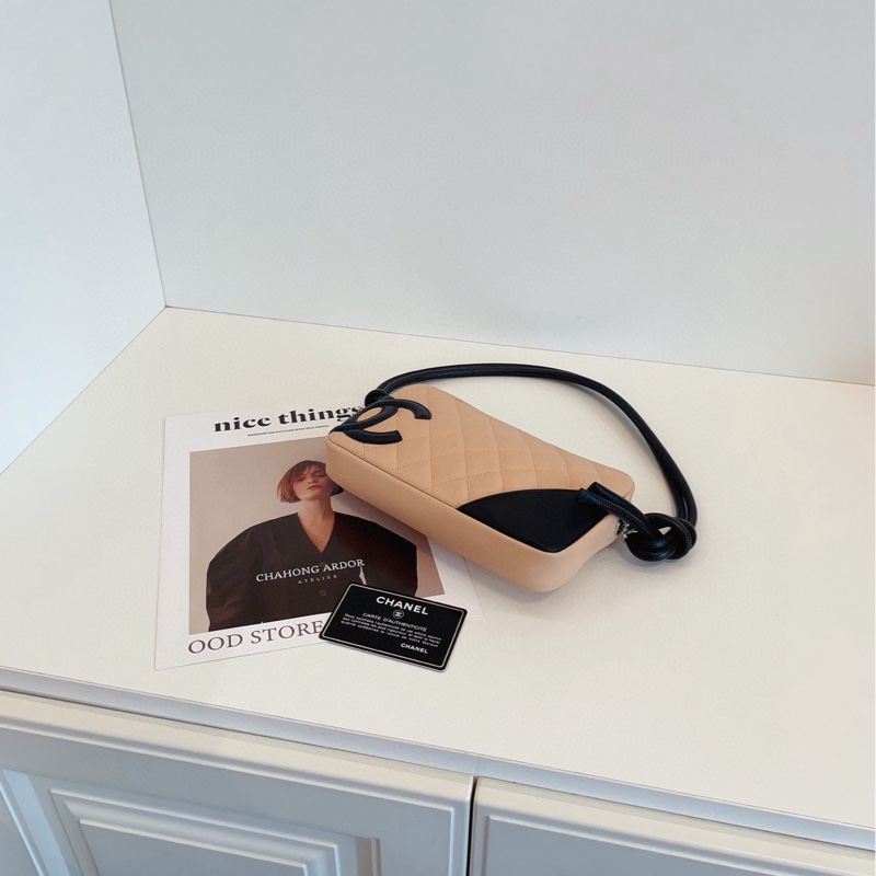 【98新🆕】Chanel 康鵬奶茶色 大雙C腋下麻將包 單肩包-7