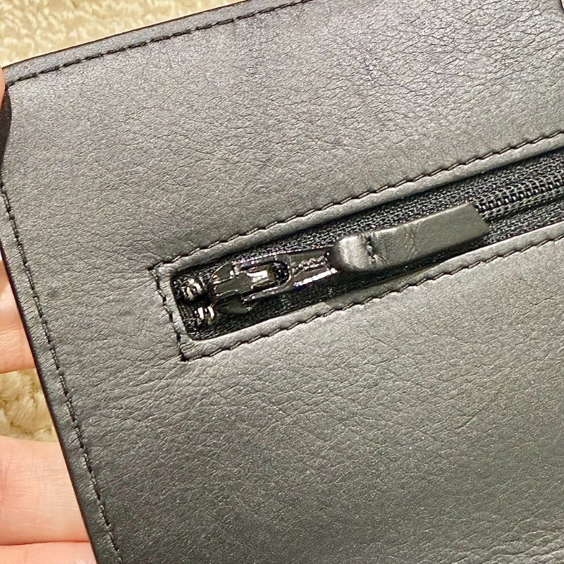 CHANEL - 黑色羊皮銀釦山型紋 BOY WOC-12