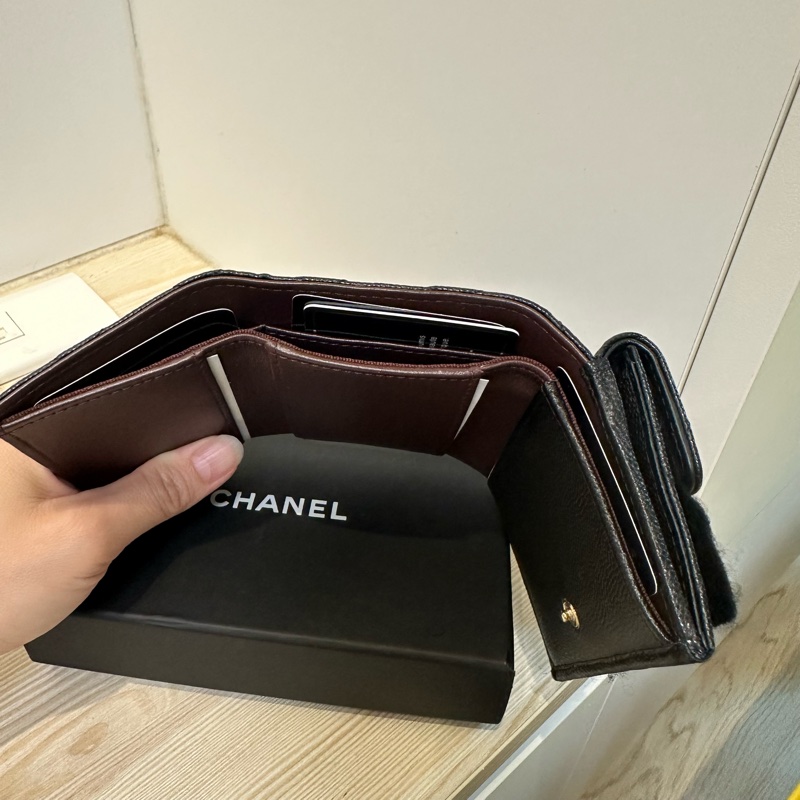 全新 CHANEL 三折短夾 雙層 有零錢包-14