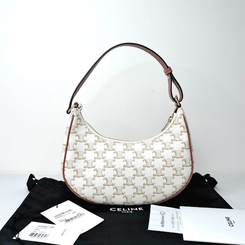 CELINE AVA白色凱旋門腋下包-1