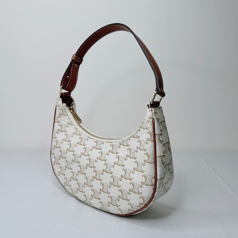 CELINE AVA白色凱旋門腋下包-5