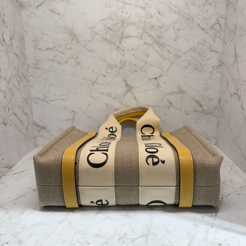 CHLOE皮革黃邊小款WOODY-4