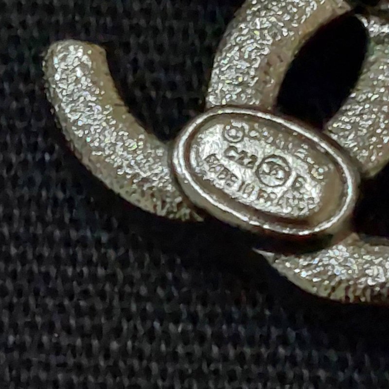 Chanel 香奈兒 烏銀色全水鑽 🎀實品拍照🎀 CC耳針 耳環 耳釘(近新離櫃)僅拍照收藏品-34