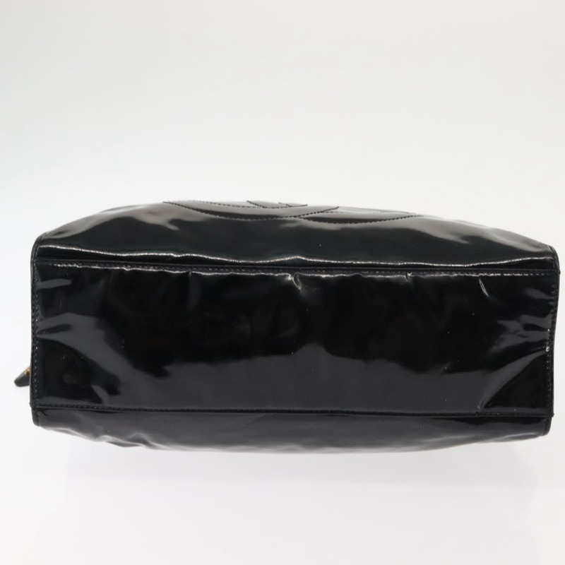 【日本直送】香奈兒 COCO 標誌鏈肩背包 漆皮黑金 CC 標誌 正品 BA3798-5