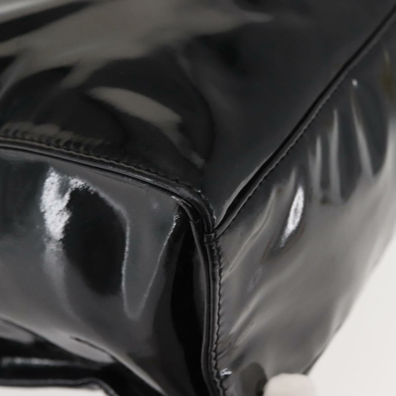 【日本直送】香奈兒 COCO 標誌鏈肩背包 漆皮黑金 CC 標誌 正品 BA3798-8