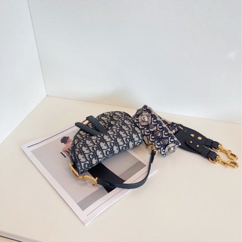 98新🆕Dior Saddle復古老花馬鞍包 小號手提包 斜挎包 單肩包-4