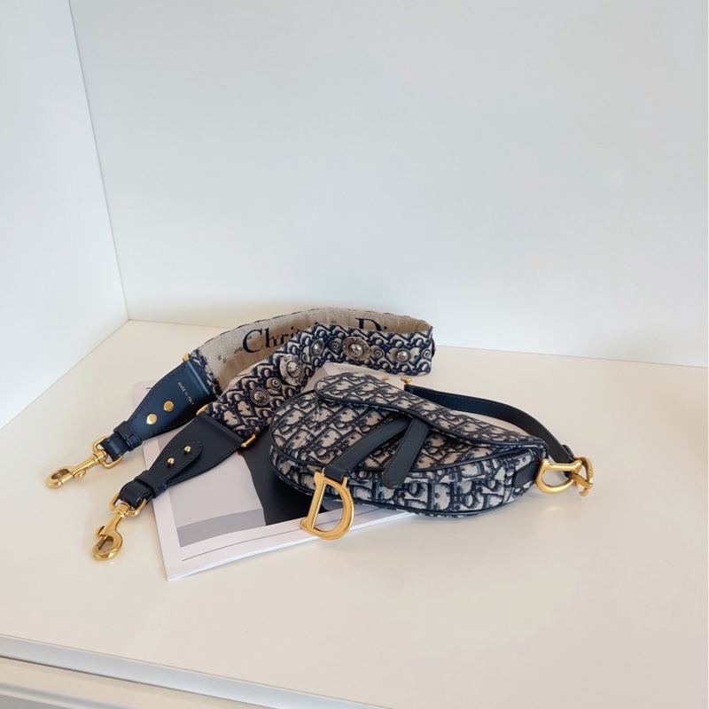 98新🆕Dior Saddle復古老花馬鞍包 小號手提包 斜挎包 單肩包-5